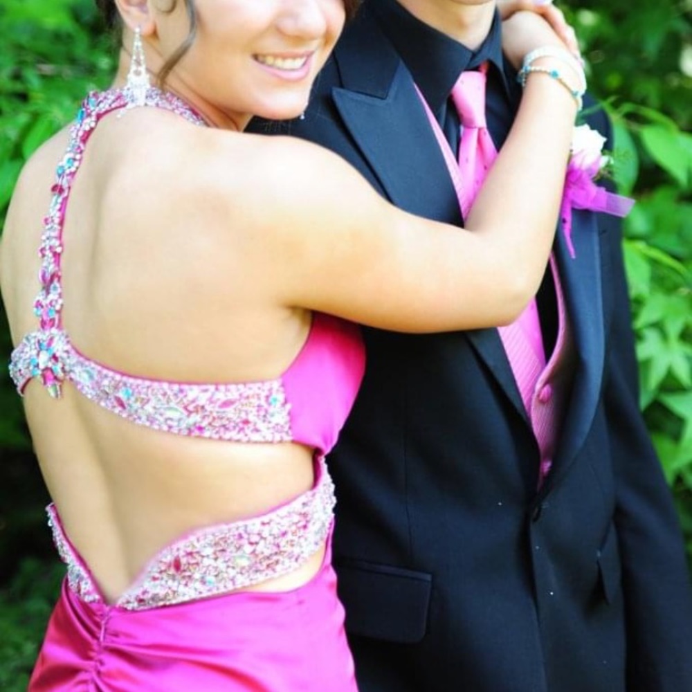 DARK PINK Anjolique Bridal prom dress WORN ONCE